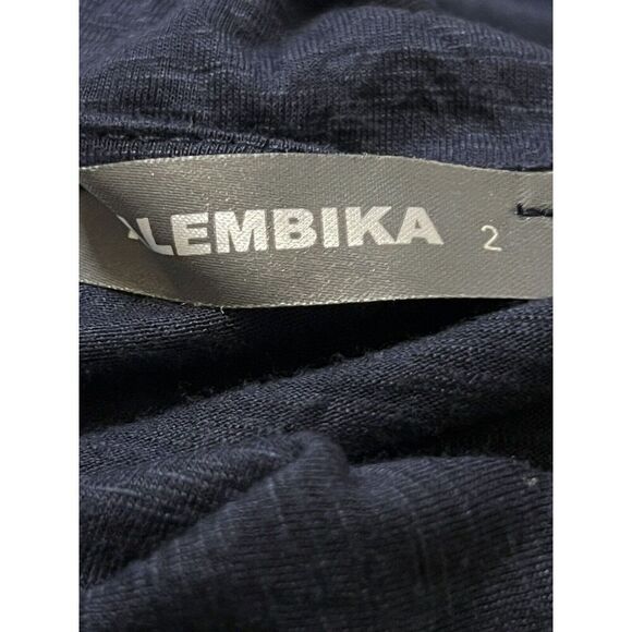 Alembika Womens 2 Large Cara Crinkle Top Ruffle Bottom Navy Blue Tunic Pockets - Picture 13 of 13